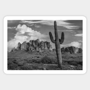 Saguaro Cacti And Superstition Mountains Lost Dutchman State Park Sticker